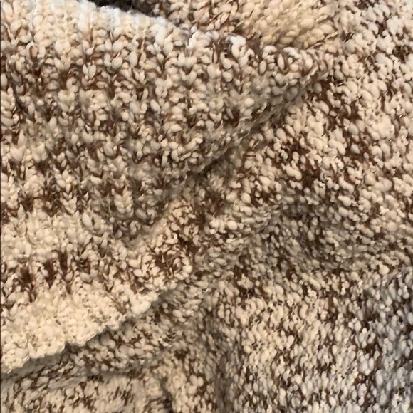 LAST ONE❤️Coffee & Cream Cowl Neck Fringed Poncho - Picture 4 of 4